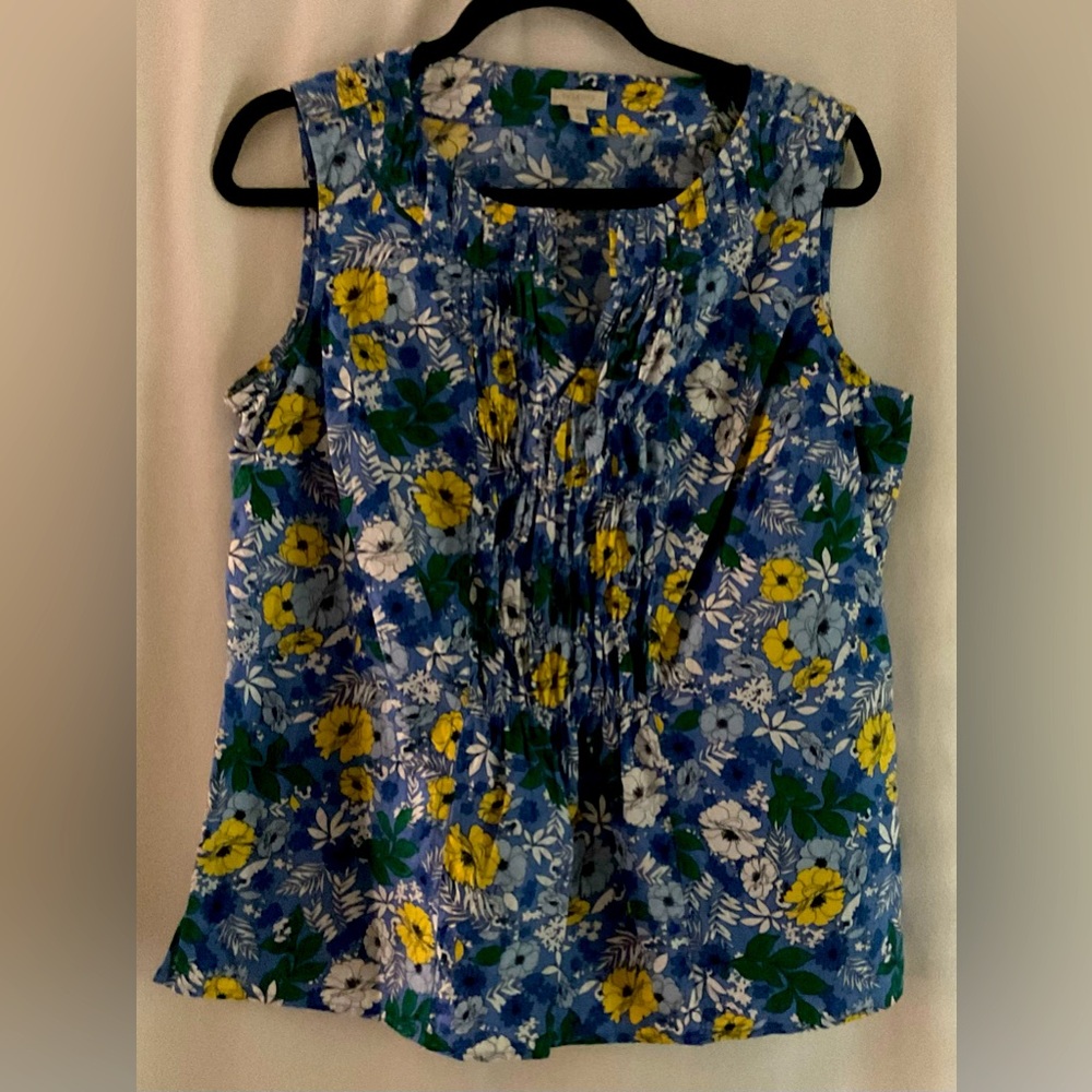 Talbots Smocked blouse in multicolor flowers